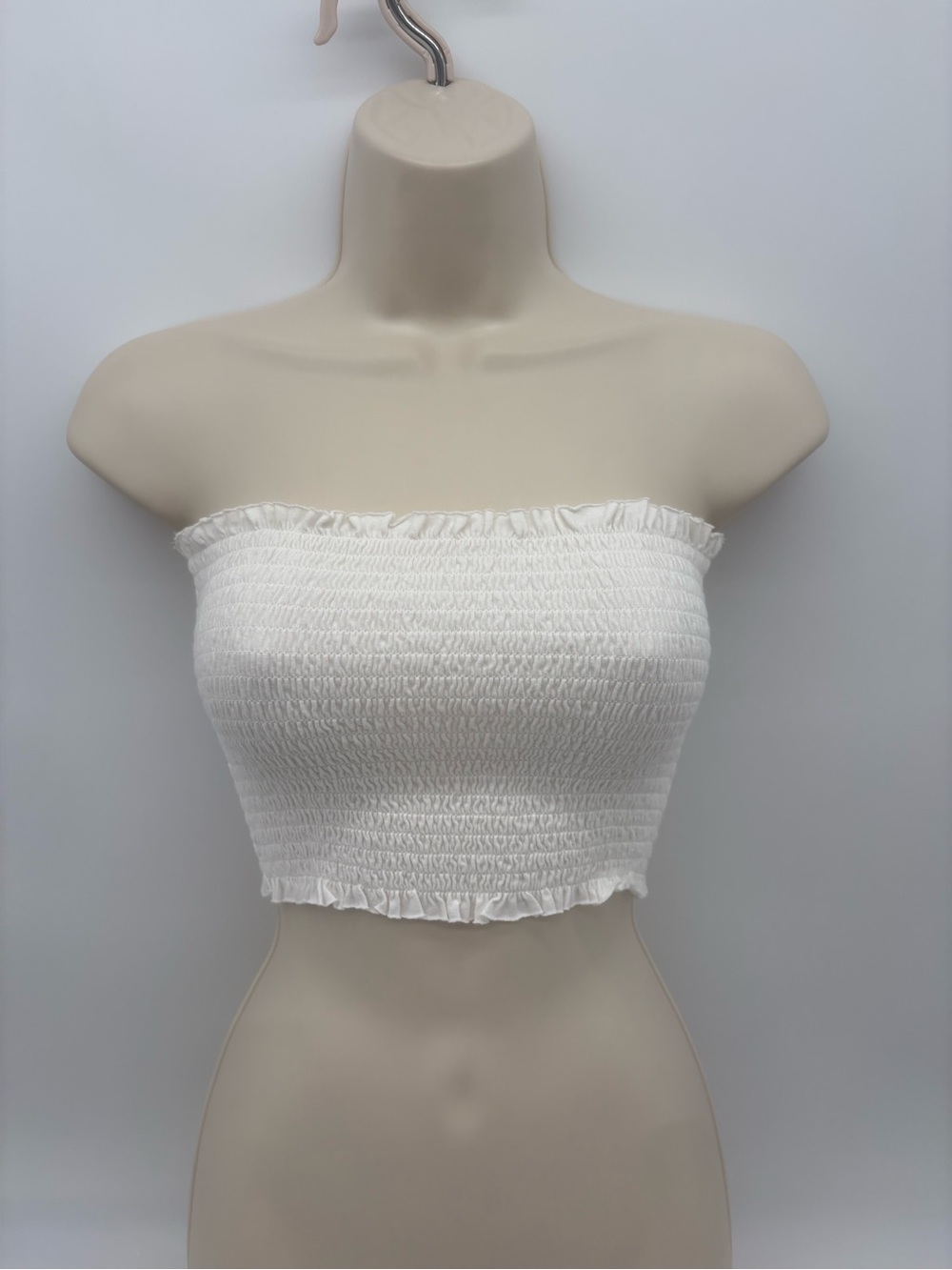 Garage White Scrunched Tube Top